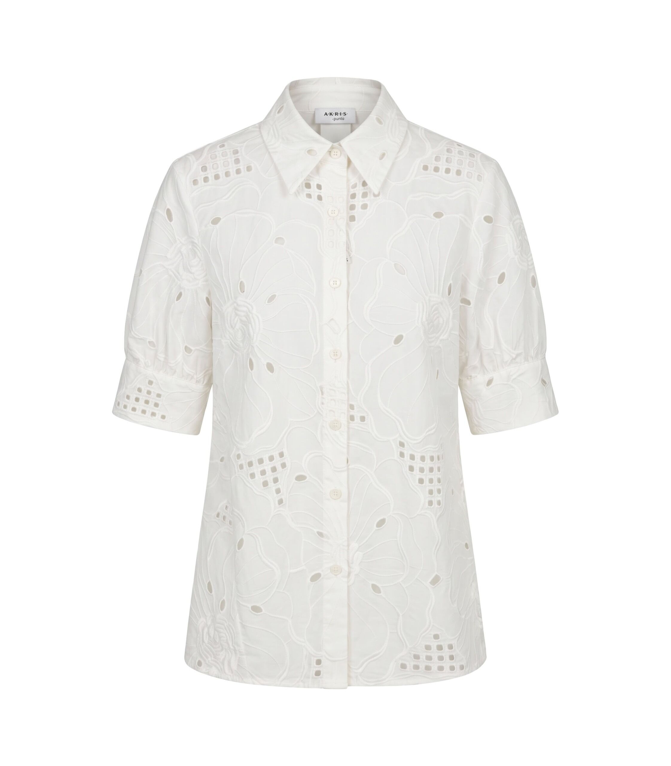 Akris Punto Bluse Lochstickerei 1 Akris Punto Bluse Lochstickerei