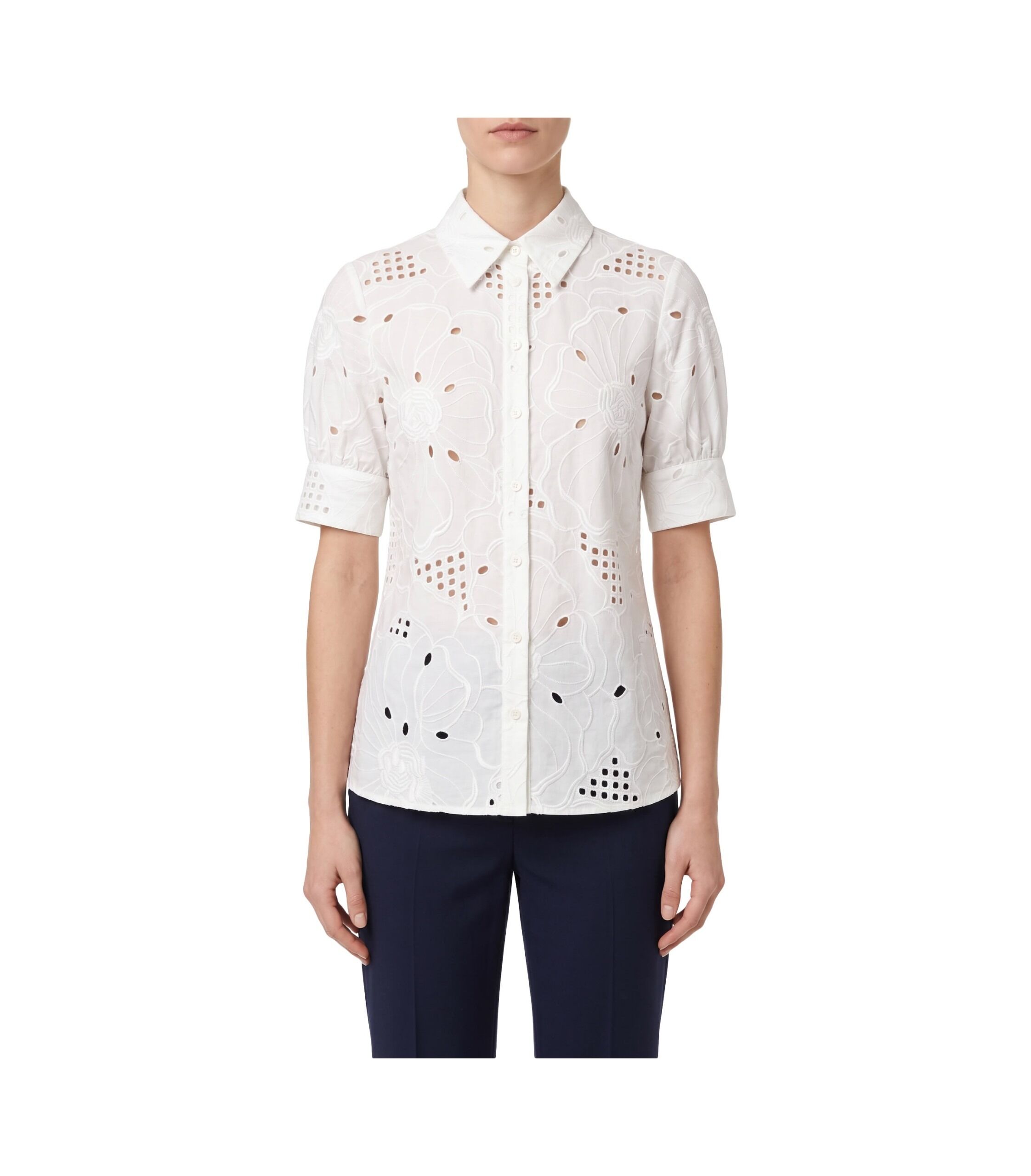 Akris Punto Bluse Lochstickerei 3 Akris Punto Bluse Lochstickerei – Bild 3