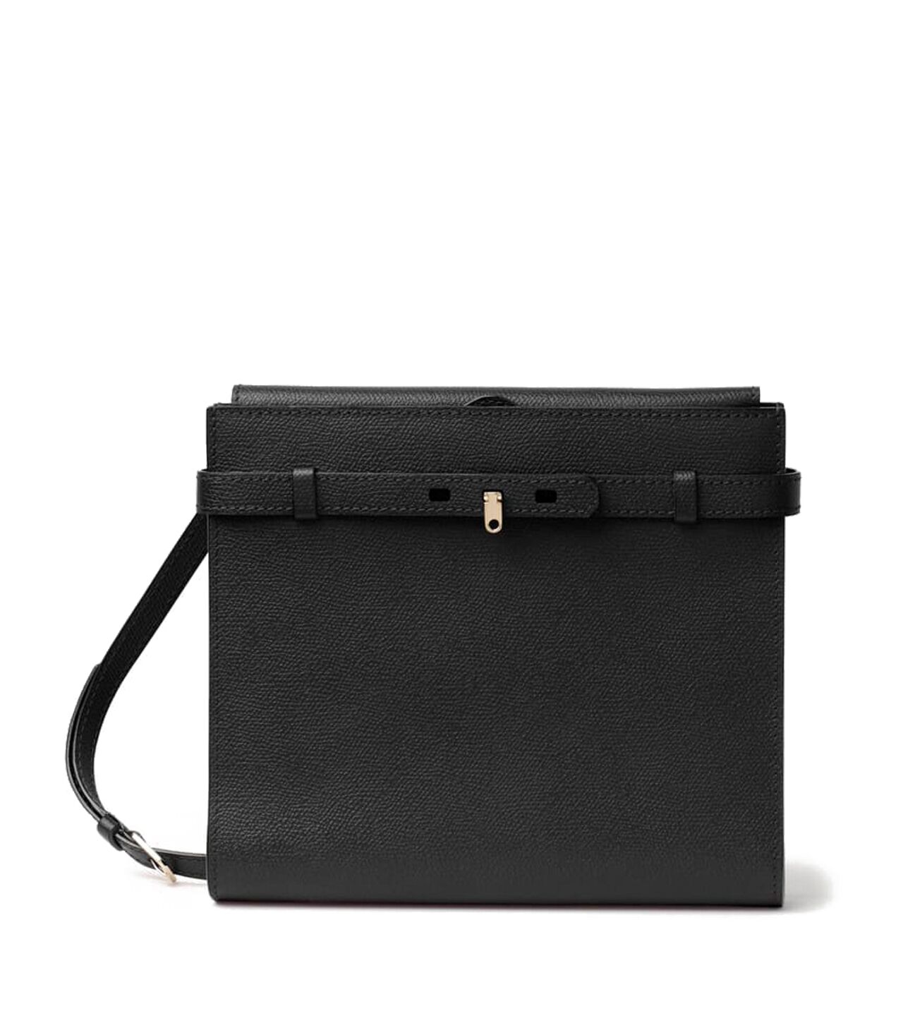 koelble-brunotte_valextra_WBBR0064028LOC99-NN_1 Valextra B-Tracollina Crossbody Bag Black/Oyster